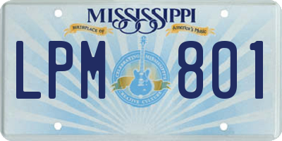 MS license plate LPM801
