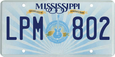 MS license plate LPM802