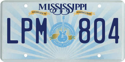 MS license plate LPM804
