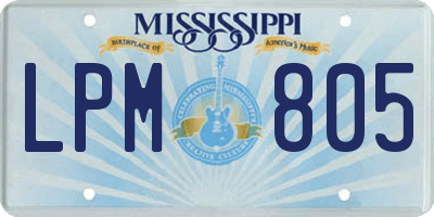 MS license plate LPM805