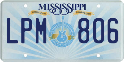 MS license plate LPM806