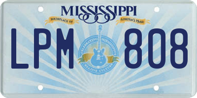 MS license plate LPM808