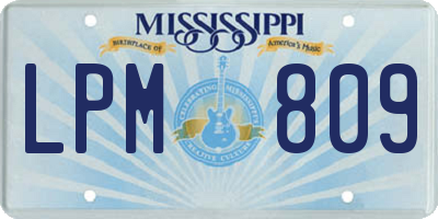 MS license plate LPM809