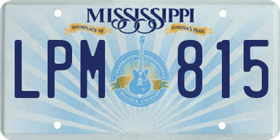 MS license plate LPM815