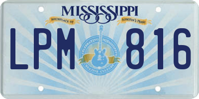 MS license plate LPM816