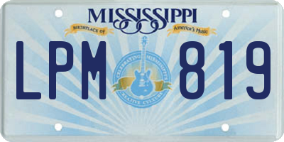 MS license plate LPM819