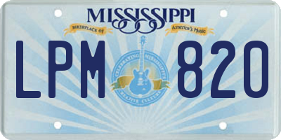 MS license plate LPM820
