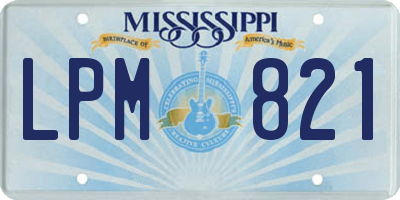 MS license plate LPM821