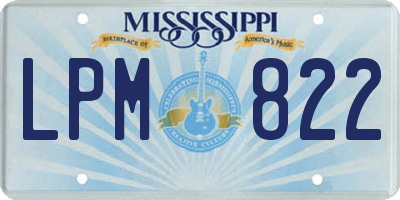 MS license plate LPM822
