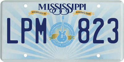 MS license plate LPM823