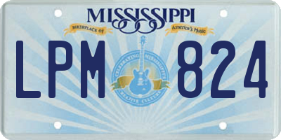 MS license plate LPM824