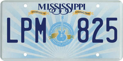 MS license plate LPM825