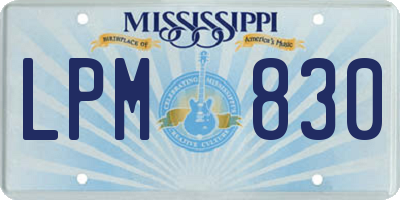 MS license plate LPM830