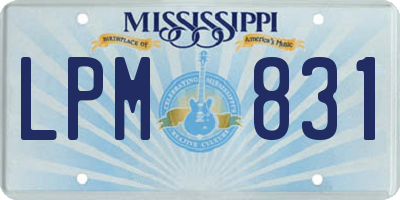 MS license plate LPM831