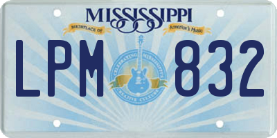 MS license plate LPM832