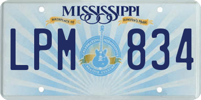 MS license plate LPM834