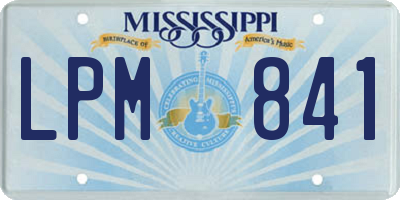 MS license plate LPM841