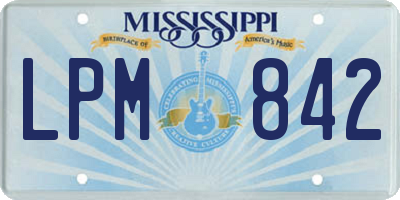 MS license plate LPM842