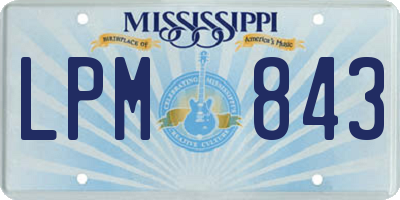 MS license plate LPM843