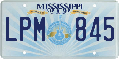 MS license plate LPM845