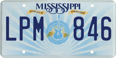 MS license plate LPM846