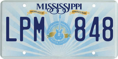 MS license plate LPM848