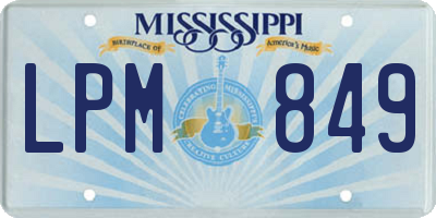 MS license plate LPM849