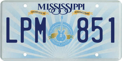 MS license plate LPM851
