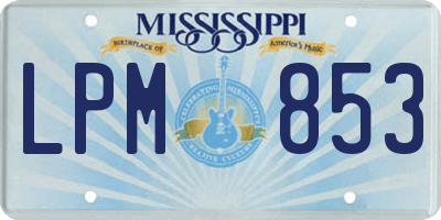 MS license plate LPM853