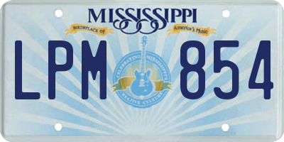 MS license plate LPM854