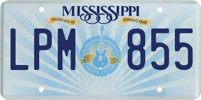 MS license plate LPM855