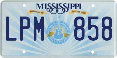 MS license plate LPM858