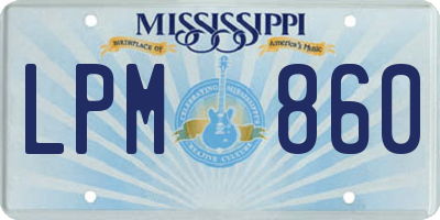 MS license plate LPM860