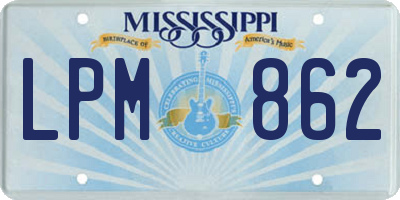 MS license plate LPM862