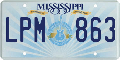 MS license plate LPM863