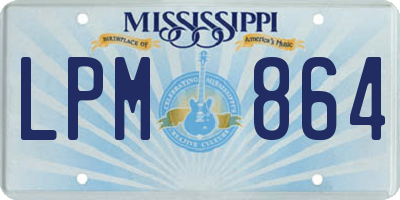 MS license plate LPM864