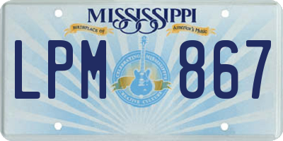 MS license plate LPM867