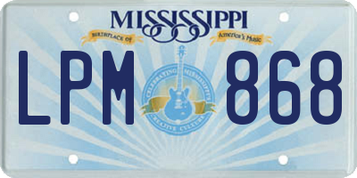 MS license plate LPM868