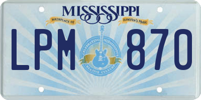 MS license plate LPM870