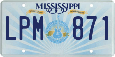 MS license plate LPM871