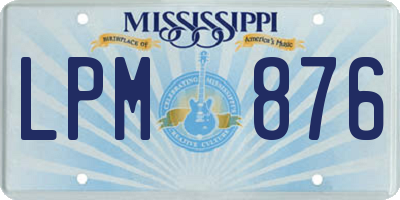 MS license plate LPM876