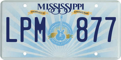 MS license plate LPM877