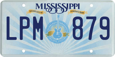 MS license plate LPM879