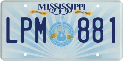 MS license plate LPM881