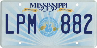 MS license plate LPM882