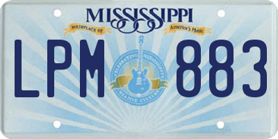 MS license plate LPM883