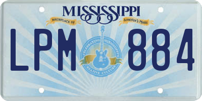 MS license plate LPM884