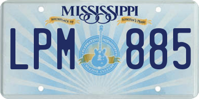 MS license plate LPM885