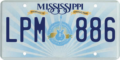 MS license plate LPM886