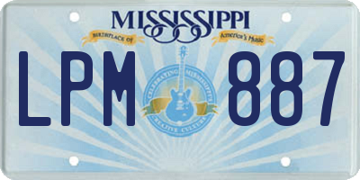 MS license plate LPM887